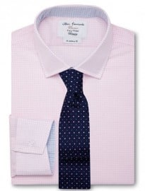 Fully Fitted Pink Gingham Check End-on-end Shirt