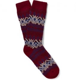 Club Monaco Fair Isle Knit Cashmere-blend Socks