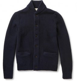 Club Monaco Leather Elbow Patch Cotton Cardigan
