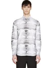 White Static Print Shirt