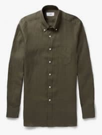 Dunhill Billy Button-down Collar Linen Shirt