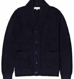 Reiss Milton Textured Shawl Cardi Navy