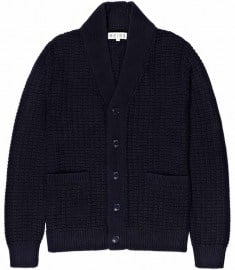 Reiss Milton Textured Shawl Cardi Navy