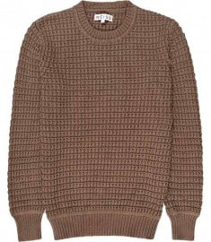 Reiss Slimpt Waffle Crew Jumper Mocha