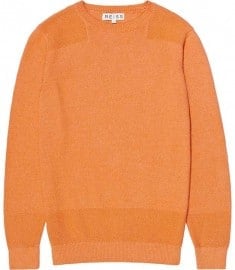 Reiss Mies Textured Pinapple Stitch Bleached Orange