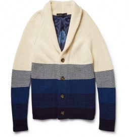 Etro Degrade-stripe Shawl-collared Cotton Cardigan