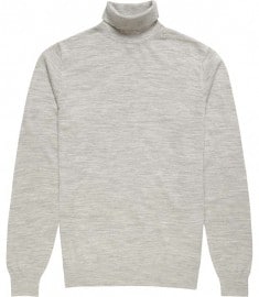 Reiss Moon Extra Fine Merino Roll Neck Soft Grey