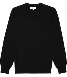 Reiss Lincoln Lycra Plated Basic Merino Vee Black