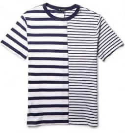 Alexander Wang T By Alexander Wang Contrast-striped Linen And Cotton-blend T-shirt