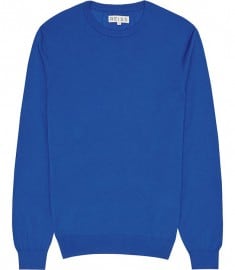 Reiss Bryant Merino Crew-neck Jumper Blue