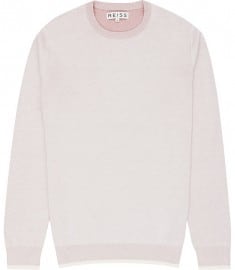 Reiss Elm Lightweight Crew Neck Jumper Rose