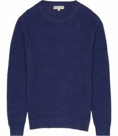 Reiss Pilot Textured Cotton Kn It Bright Navy