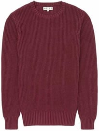Nerve Ribbed Knit Jumper Ox Blood