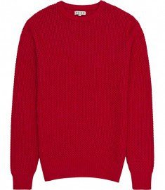 Reiss Aviator Honeycomb Weave Jumper Red