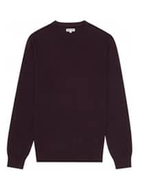 Reiss Onyx Merino Wool Jumper Bordeaux