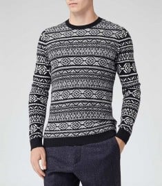 Reiss Snow Fair Isle Jumper Navy
