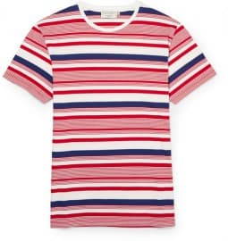 Maison Kitsune Striped Cotton-jersey T-shirt