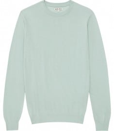 Reiss Riddle Merino Crew-neck Jumper Mint