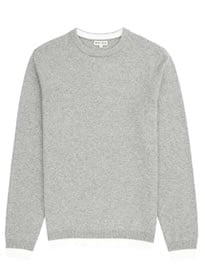Reiss Hope Contrast Hem Jumper Grey