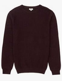 Reiss Saber Textured Knit Jumper Bordeaux