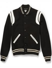 Saint Laurent Leather-trimmed Wool-blend Varsity Jacket