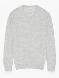 Reiss Emporer Merino V-neck Jumper Grey
