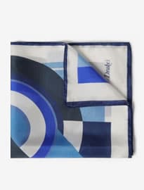Drakes Printed Silk Pocket Square