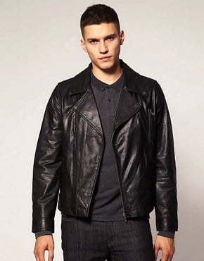 Barneys Leather Biker Jacket