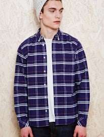 Carhartt Douglas Flannel Shirt In Navy
