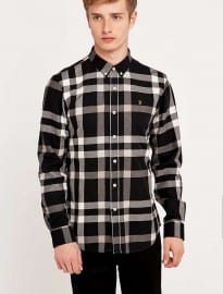 Farah Chapel Large Black Check Shirt