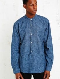 Selected Homme Lander Granddad Shirt In Blue