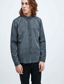 Indigo & Maine Denim Shirt In Grey