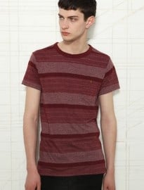 Shore Leave Burgundy Mock Stripe Tee