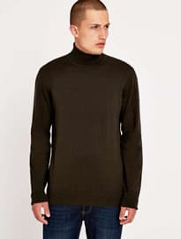 Ben Sherman Peat Green Roll-neck Shirt