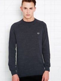 Fred Perry Crew Knit Sweater In Navy