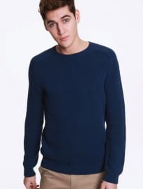 Apc Madras Textured Crew Neck Knit Sweater