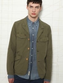 Scotch & Soda Safari Blazer In Army Green