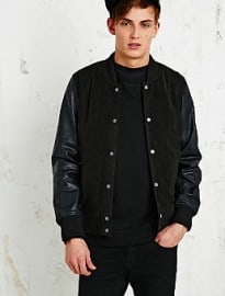 Indigo & Maine Suede Leather Varsity Jacket