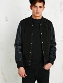 Indigo & Maine Suede Leather Varsity Jacket