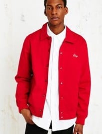Obey Varsity Jacket In Red