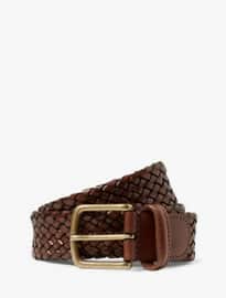Andersons Brown 3.5cm Woven-leather Belt
