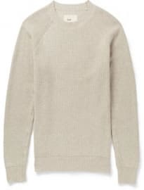 Folk Ribbed-knit Cotton Sweater