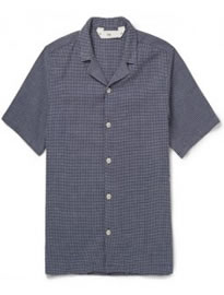 Folk Box-stitched Cotton Shirt