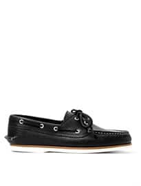 He By Mango Leather Boat Shoes