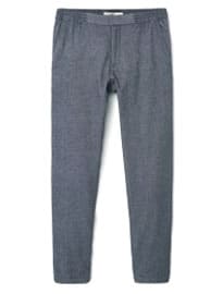He By Mango Cuffed Hem Cotton-blend Trousers