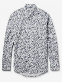 Raleigh Denim Button-down Collar Printed Cotton Shirt