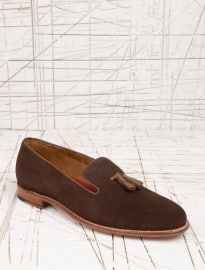 Grenson Marcel Chocolate Suede Tassel Loafers