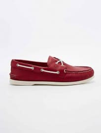 Sperry Leather Boat Shoes In Burgundy