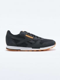 Reebok Classic Leather Utility Woven Trainers In Black