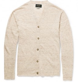 Beams Plus Flecked Knitted Linen Cardigan